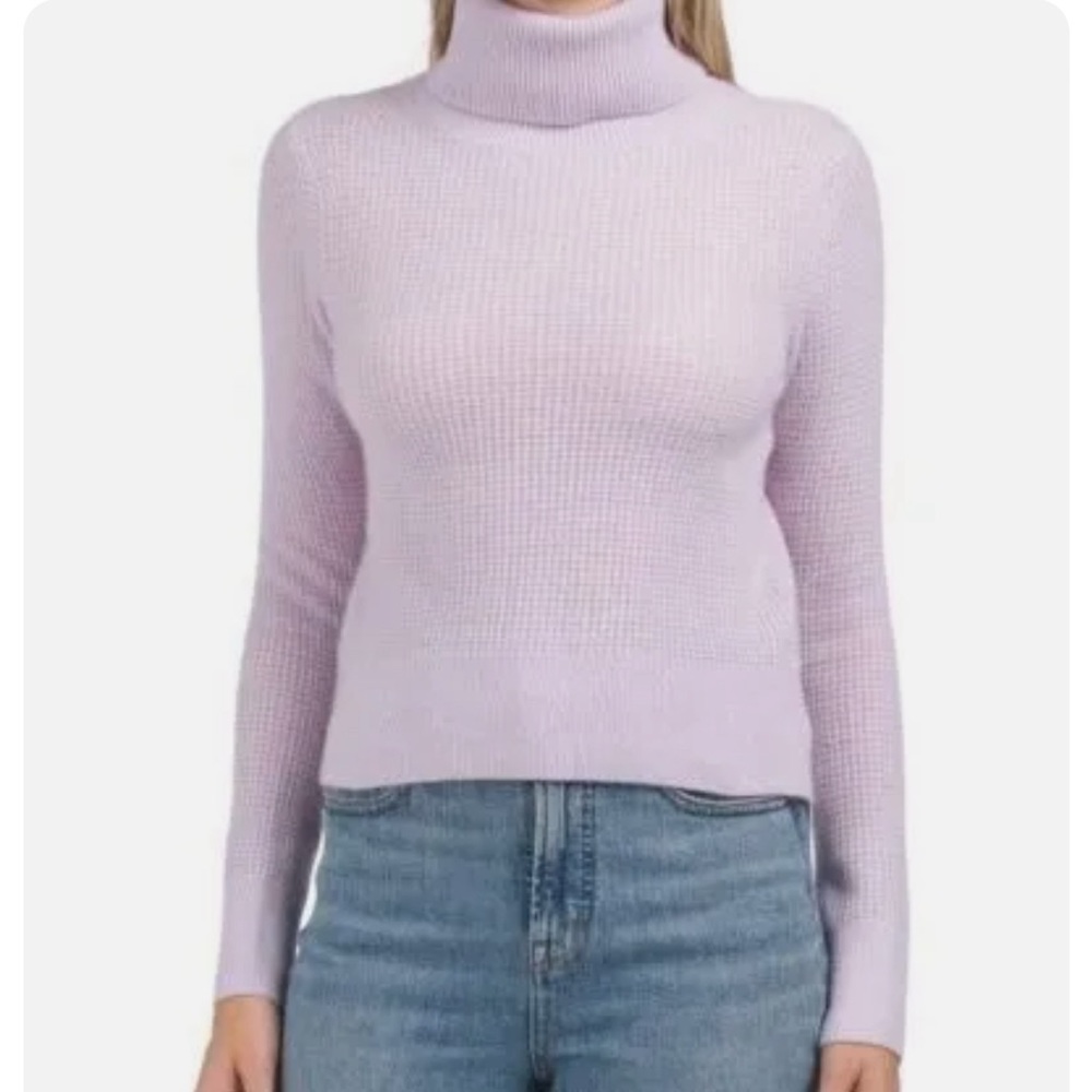 NWOT White &Warren Cashmere Turtleneck Cool Lilac
